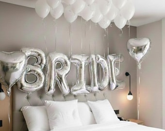 Silver BRIDE Balloon Set | Bachelorette Party Decorations