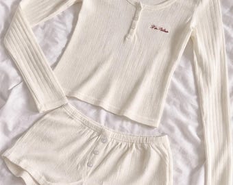 Customized Embroidery on Bridal Getting Ready Set