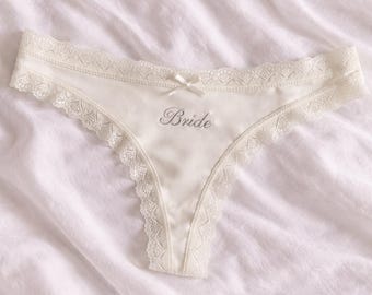 Customized Embroidery on Bridal Thong