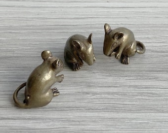 SALE - Vintage '50s Brass Mouse Figurine