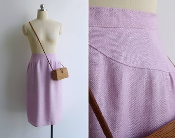 SALE - Vintage '60s Chloé Lilac Pink Curved Seam Tulip Skirt XS