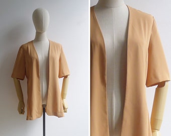SALE - Vintage '80s Pale Orange Short Sleeve Layering Jacket S M L