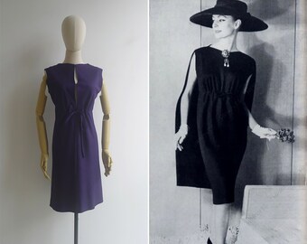 SALE - Vintage Balenciaga Edition Archival Purple Linen Shift Dress XS-S