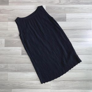 Vintage 90s Vivienne Tam Chevron Zig Zag Pleated Shift Dress XS-S, Black Sleeveless Tank Dress, Modern Minimalist Style, Origami Inspired