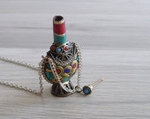 Vintage 80 39 s 39 Mosuo 39 Tibetan Ethnic Snuff Bottle Silver Necklace