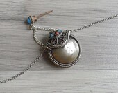 Vintage 80 39 s Tibetan Ethnic Snuff Bottle Silver Necklace