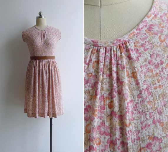 Vintage 80's 'Berries & Flowers' Pink Floral Print