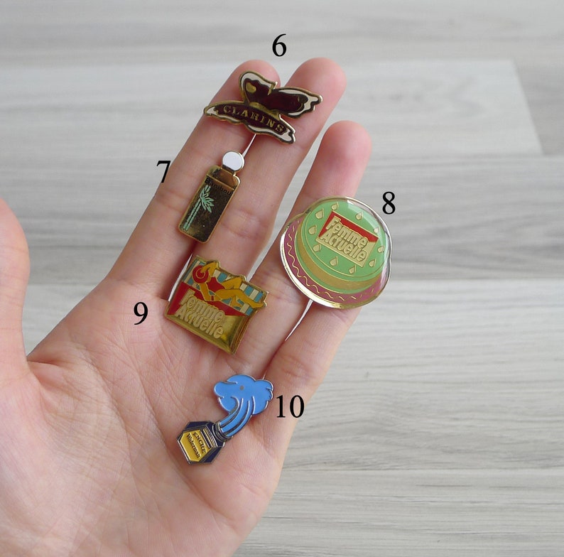 Vintage Enamel Novelty Pins Objets & Personnages Etsy