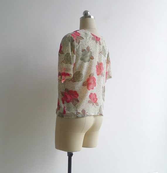 SALE - Vintage '80s 'Coral Floral' Abstract Print… - image 4