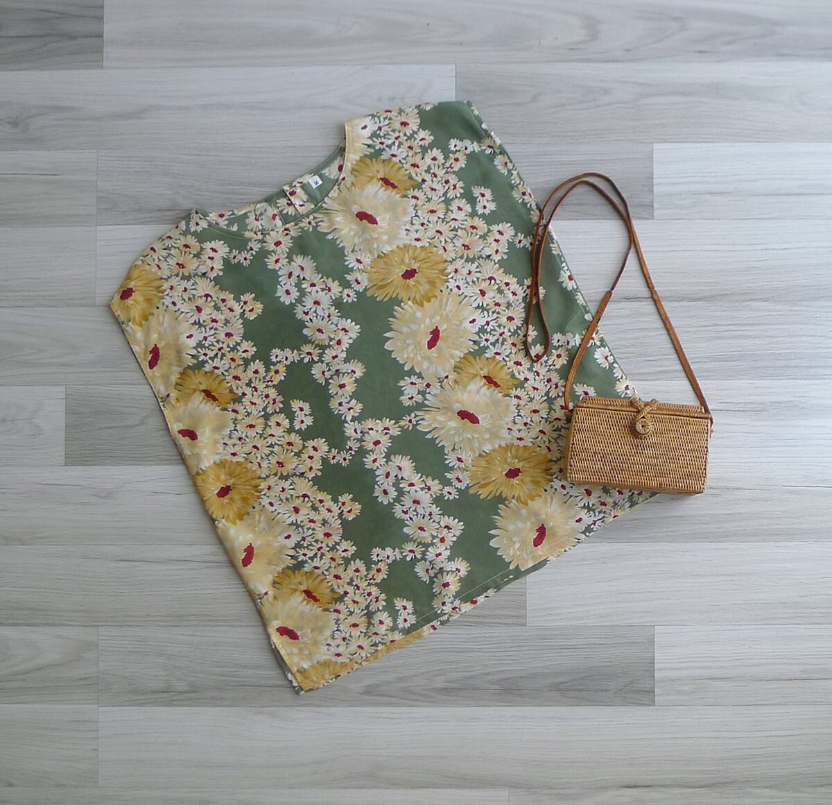 Vintage 80's Silk Daisy Fields Jade Green Blouse Top SM Etsy