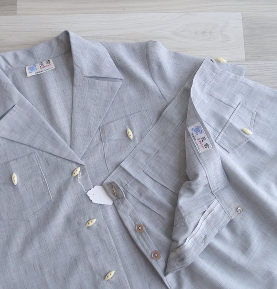 Vintage '70s Grey Chambray Matching Two Piece Top… - image 10