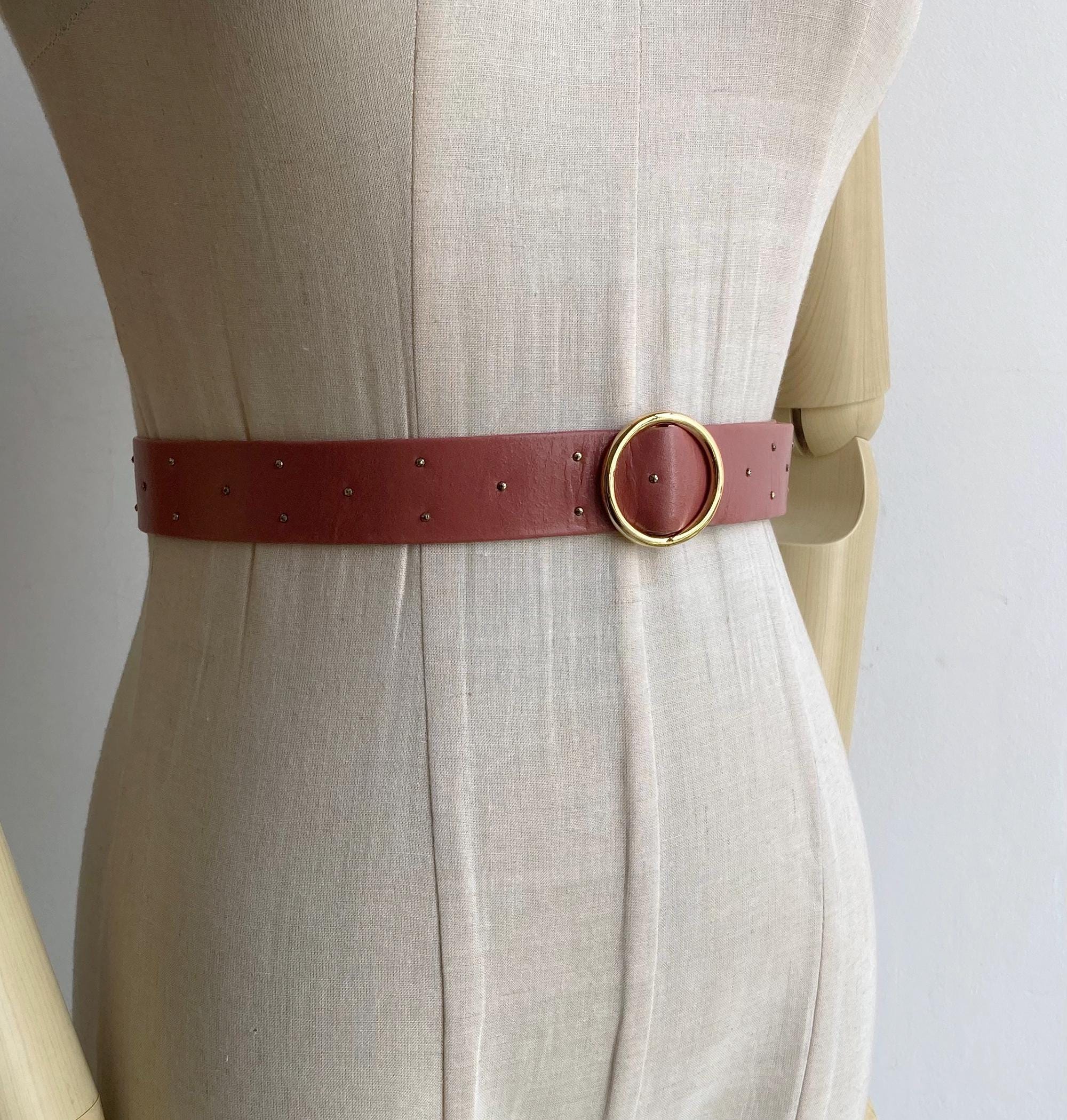 Vintage 80s Bob Mackie Leather Belt | White Gold Triangle Statement | 29–31” Friends invited me to The Palm Springs Art Gallery Bob  main image 4