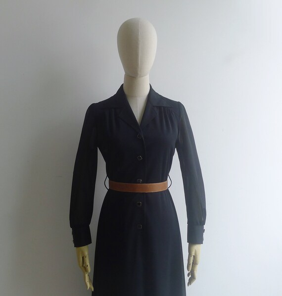 SALE - Vintage '70s Classic Little Black Dress XS… - image 3