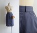 Vintage 80's Steel Blue High Waisted Skirt with Pockets S 