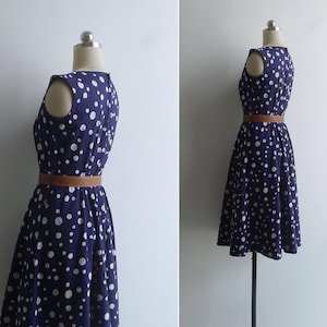 Vintage '40s '50s Bubble Spot Fit & Flare Dress with Gathers S image 5