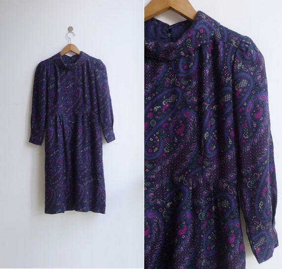 50% OFF - Vintage '80s Mod Purple Paisley Print T… - image 6