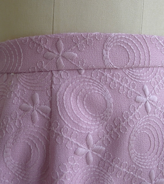 SALE - Vintage '60s Powder Pink Embroidered Flora… - image 7