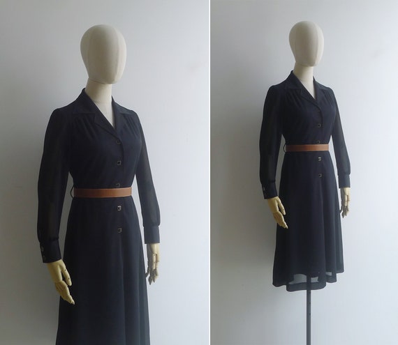 SALE - Vintage '70s Classic Little Black Dress XS… - image 2