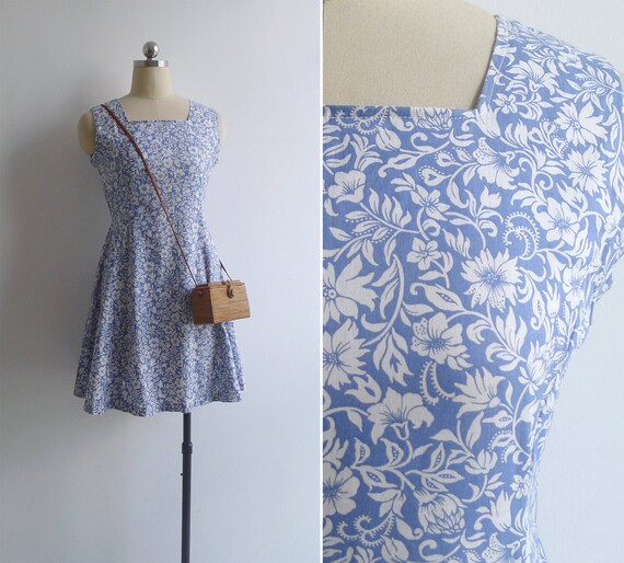 cornflower blue floral dress