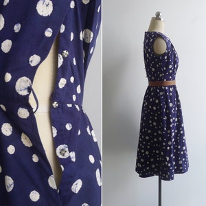 Vintage '40s '50s Bubble Spot Fit & Flare Dress with Gathers S image 4