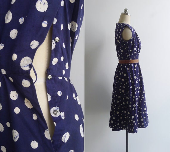 Vintage '40s '50s Bubble Spot Fit & Flare Dress w… - image 4