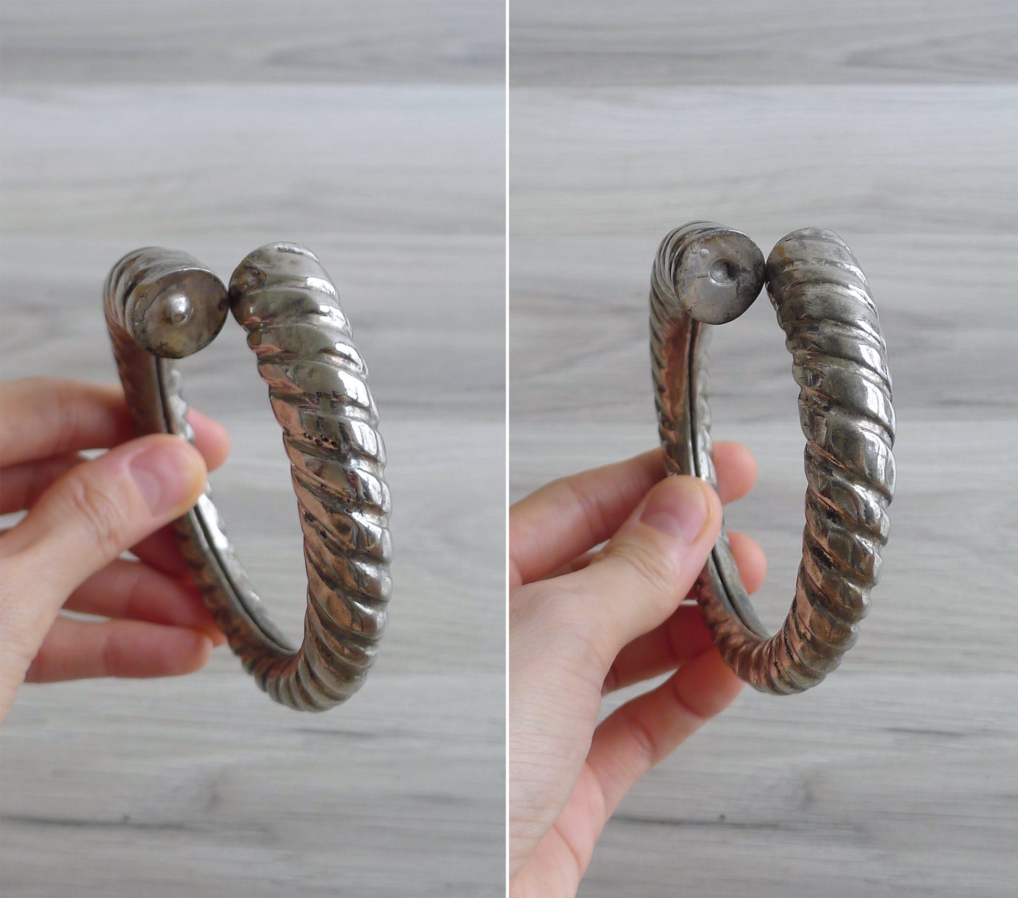 70‘s vintage bruitalist silver bangle 1971 Brutalist Sterling Silver Bracelet/bangle. Modernist