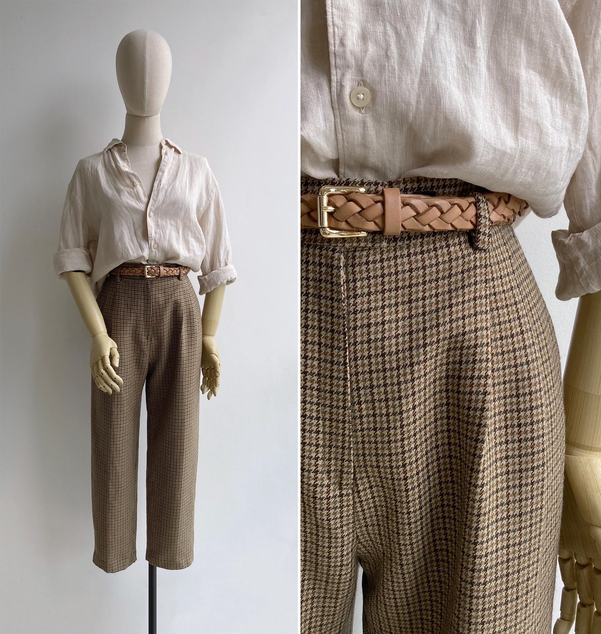 Pantalon Marron à Carreaux NEXT Taille 6 - Coupe Large, Formel, Pour Bureau