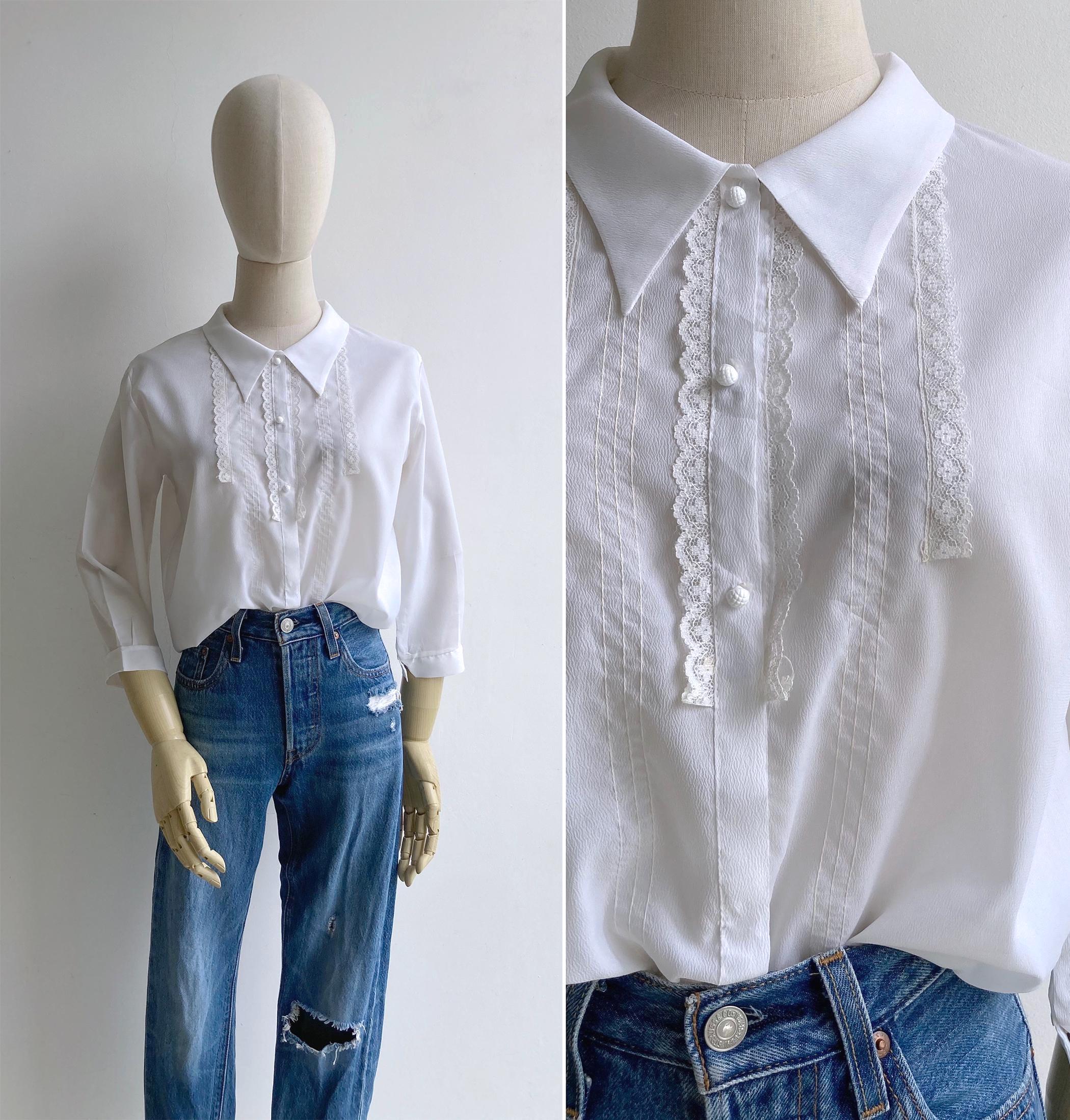 【60~70‘s】Vintage lace up shirt 70s Lace Shirt - Etsy Canada