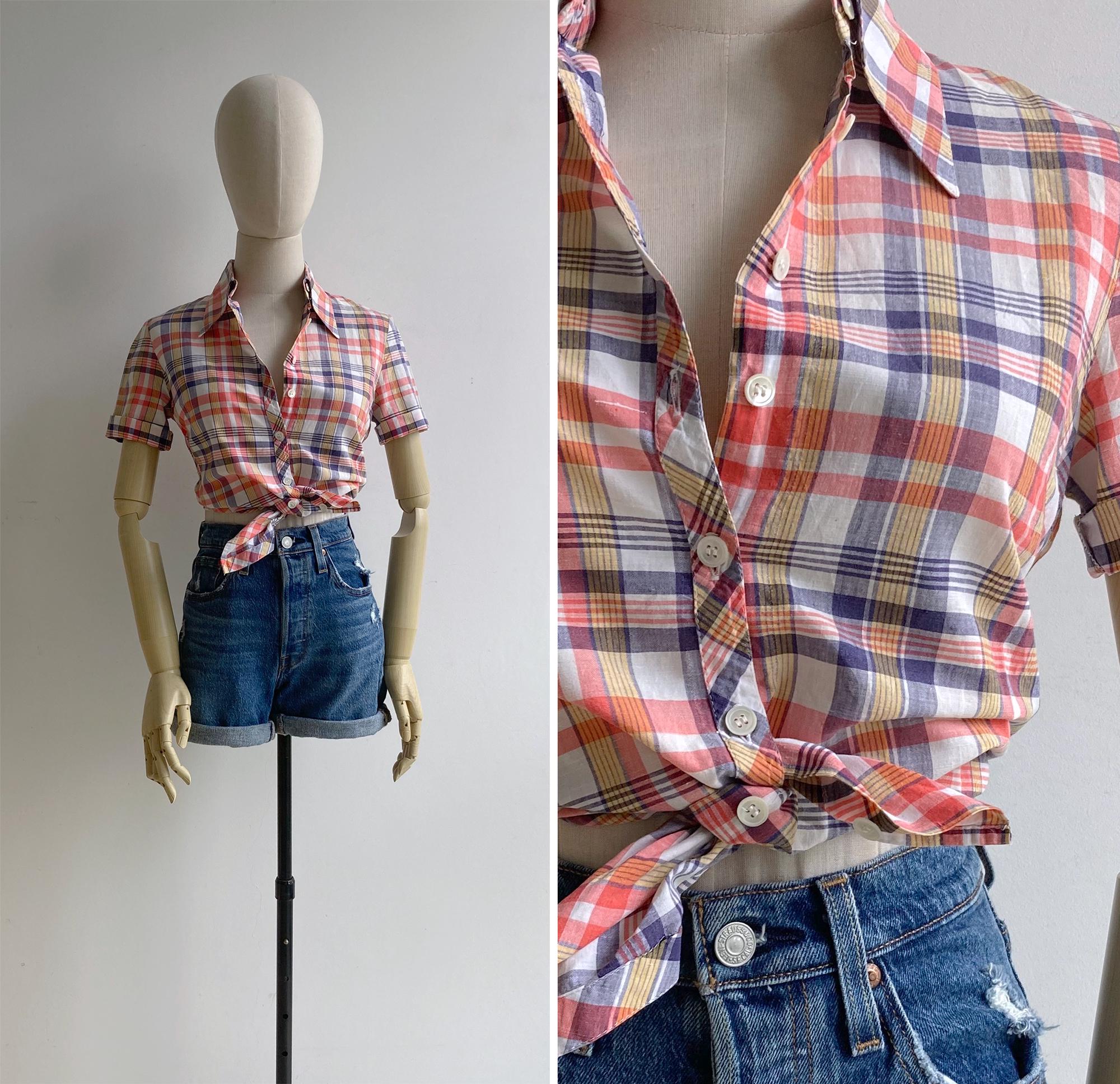 Madras Check Shirt - Etsy