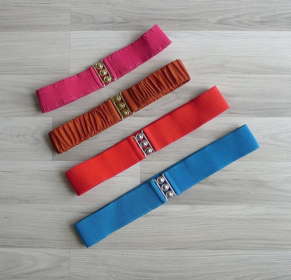 Vintage 80's Waspie Stretch Corset Belts XS S M L