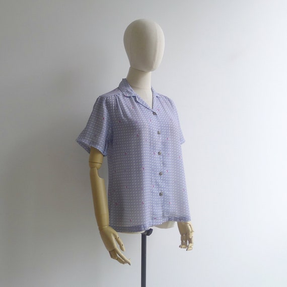 SALE - Vintage '80s Lilac Purple Geometric Abstra… - image 4