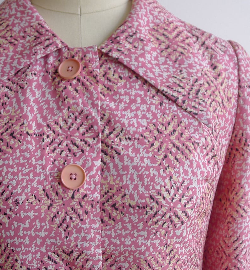 Vintage 70's Pink Abstract Diamond Print Mod Shift Dress - Etsy