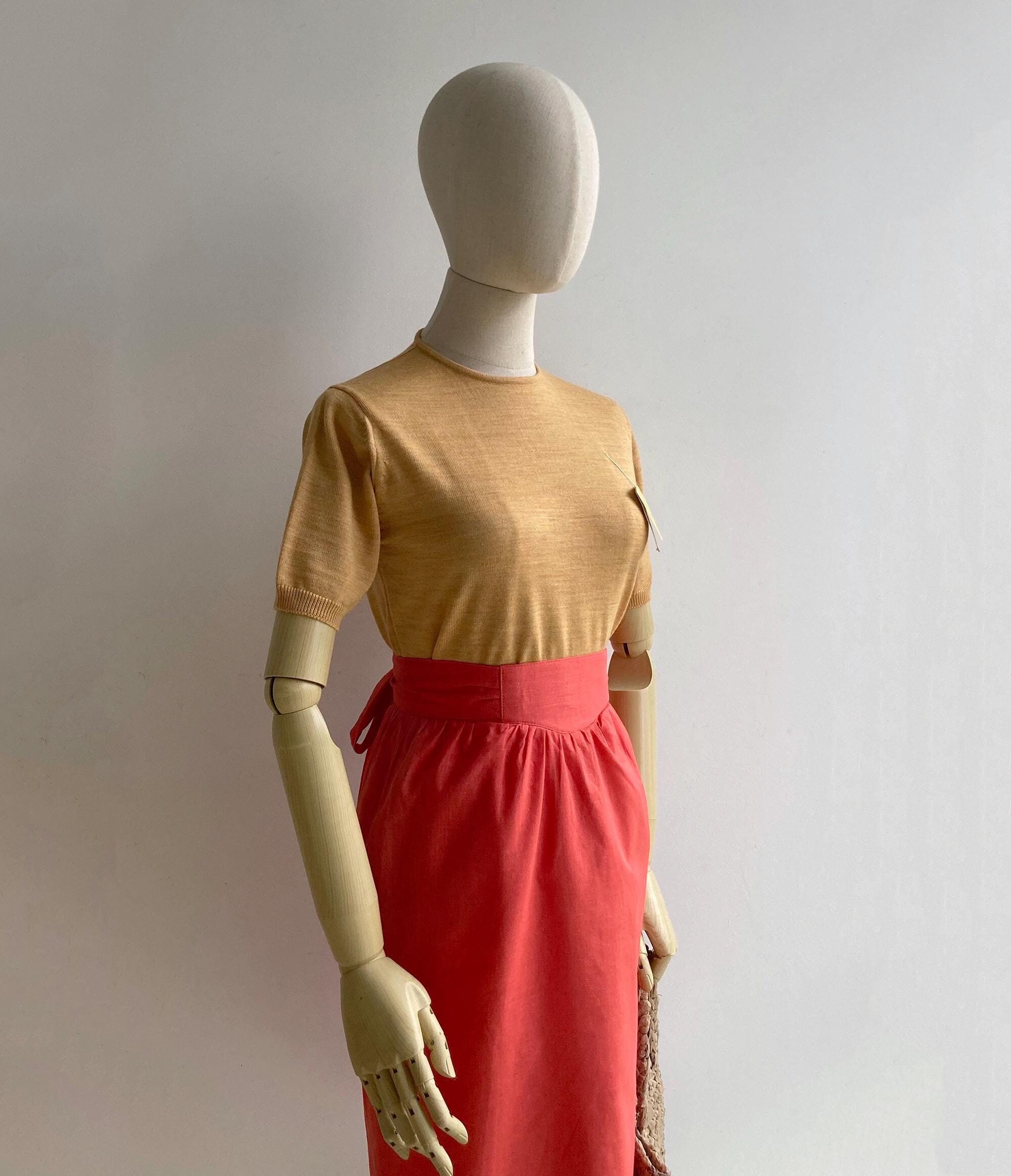 Coral Pencil Skirt Etsy