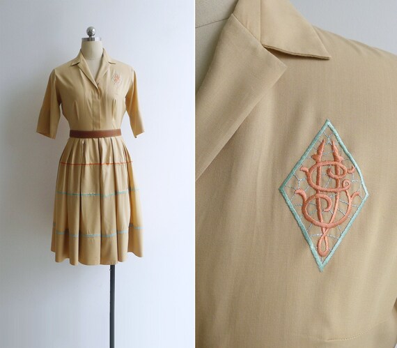 SALE - Vintage 50's 'Norman Wiatt' Embroidered Mon