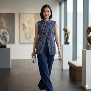 Batik Outer Vest, Indonesian Batik, Cantik