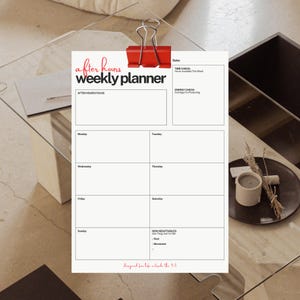 After Hours Weekly Planner | Minimalist Weekly Planner for After Work Life | Printable Planner | Passion Project l 1-Page Weekly Schedule