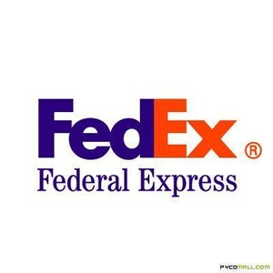 May include: The FedEx logo features the word "FedEx" in a bold, sans-serif font. The "Fed" is in a deep purple, while the "Ex" is in bright orange. Below, the words "Federal Express" are in a smaller, dark purple font.