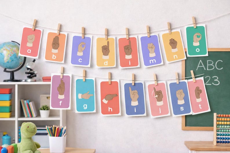 ASL Alphabet Flashcards Printable | American Sign Language ABC Chart ...