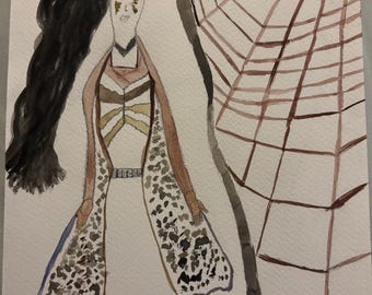 Sci-fi girl painting