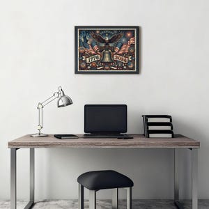Patriotic 500 Piece Jigsaw Puzzle, Vintage Eagle Liberty Bell Art, USA Anniversary Wood Toy Bild 9