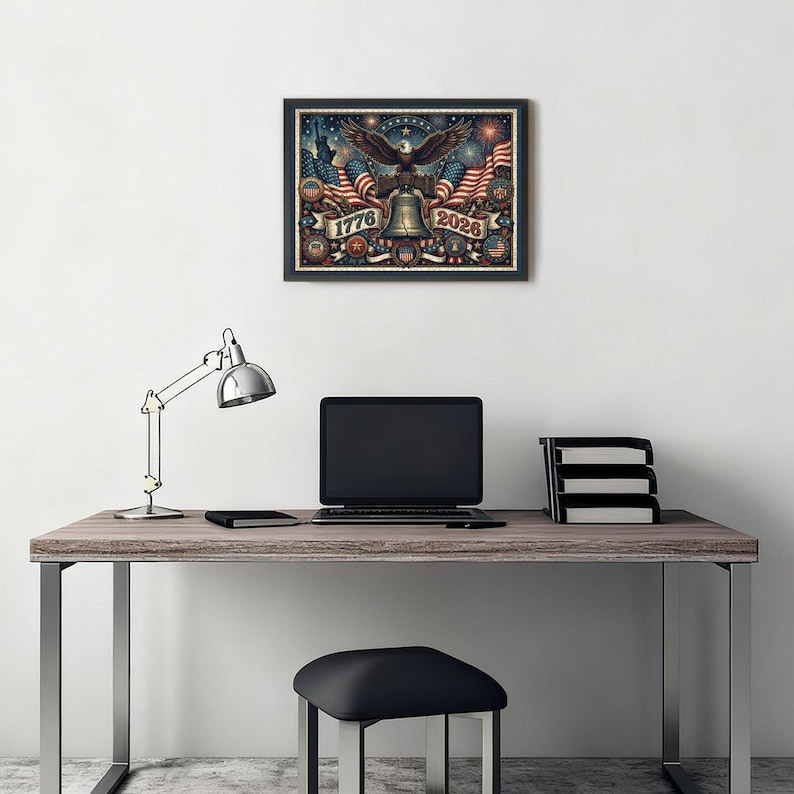 Patriotic 500 Piece Jigsaw Puzzle, Vintage Eagle Liberty Bell Art, USA Anniversary Wood Toy Bild 9