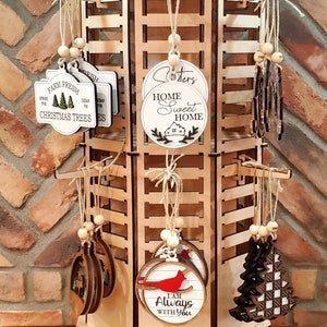 Glow Forge Ready Rotating Display Stand  Digital file Laser Cut Craft Show Rack Ornament Earing Holder Lazy Susan