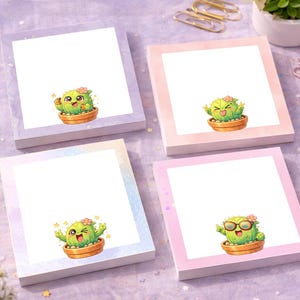 Cactus Mini Notepad | Kawaii Desk Memo Pad, 3x3