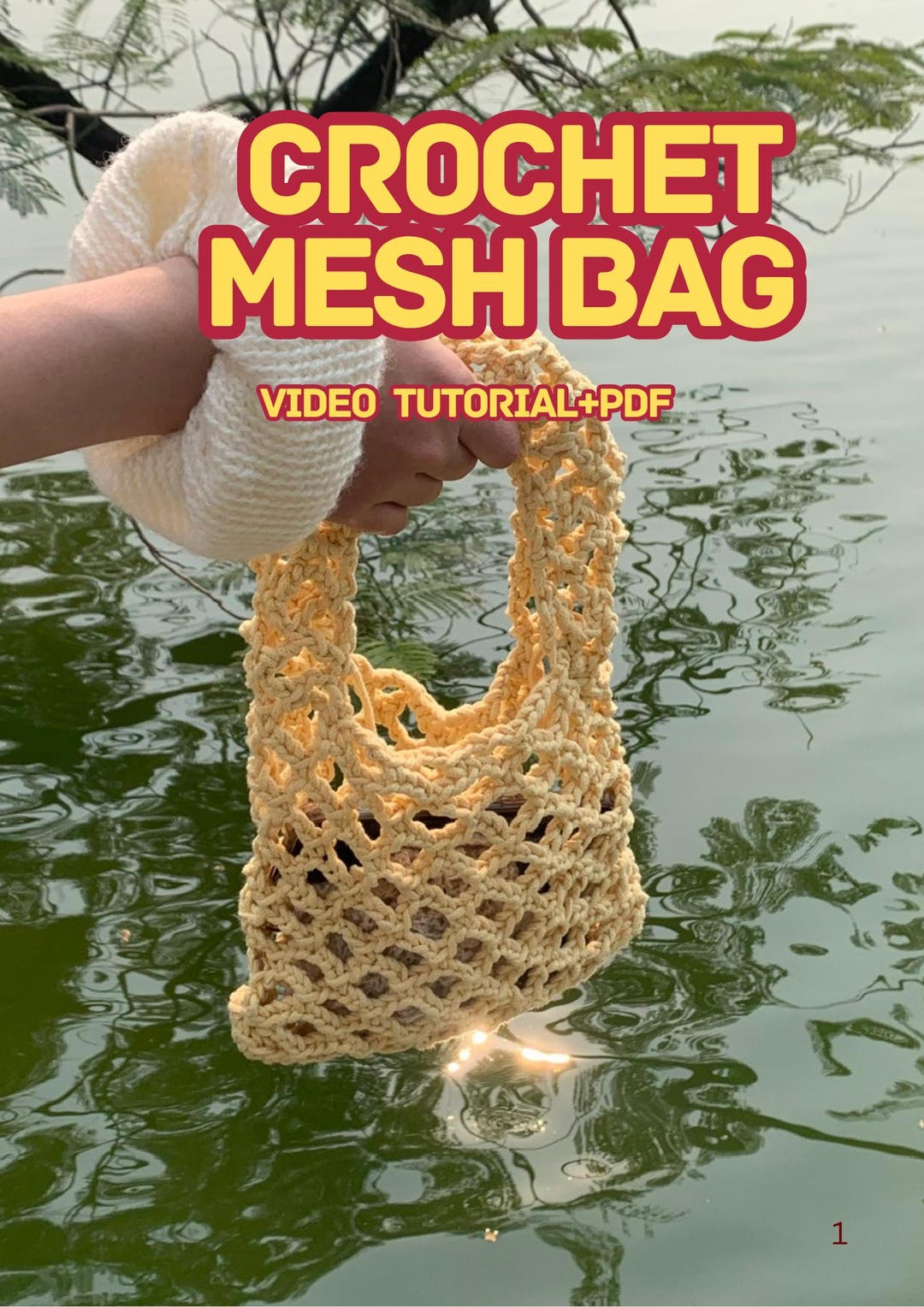 Crochet Mesh Bag Pattern PDF | Easy Mini Tote, Summer Market Bag ...