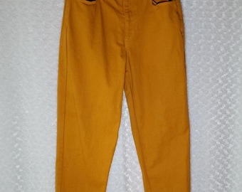Vintage Rodin International Golden Yellow 100% Cotton Pants - Size 32