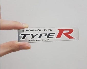 Emblema metálico de rendimiento Type R con logotipo para coche con adhesivo