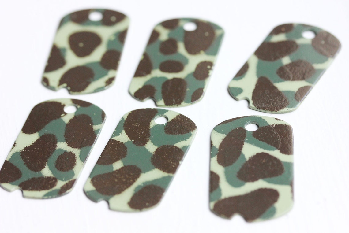 Camo Dog Tags, Dog Tags, Dog Tag, Camouflage Charm, Blank Dog Tag