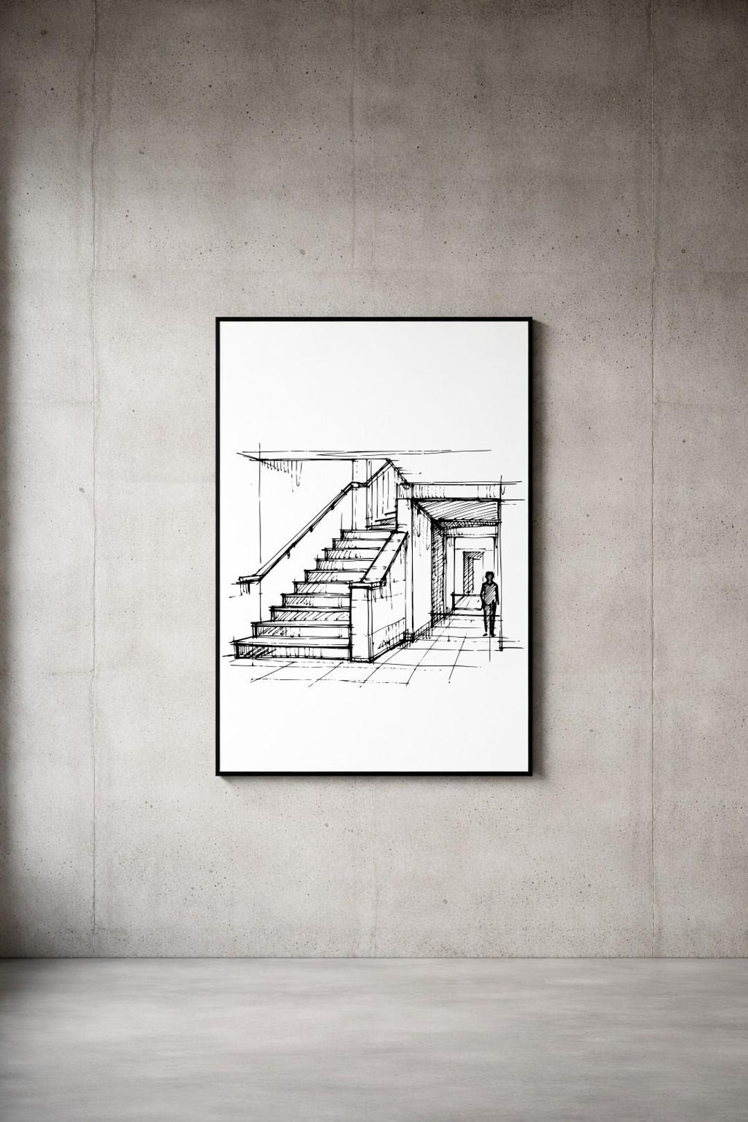 Architectural Staircase Perspective Print - Etsy