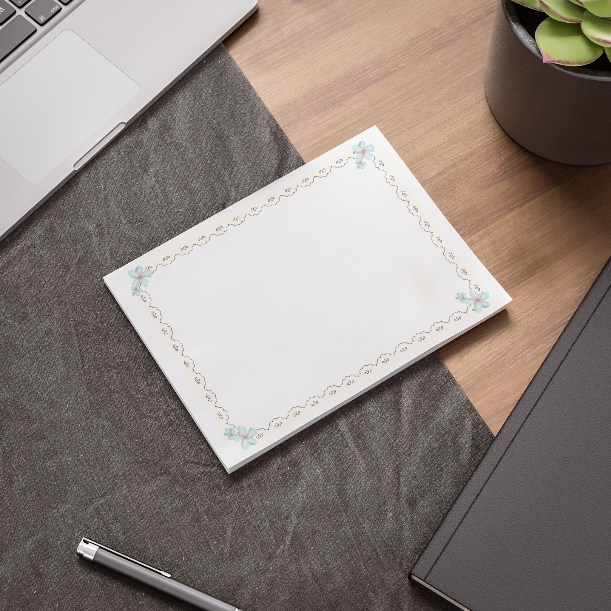 Delicate Note Delicate Blue Floral Border Post-it Note Pads | Decorative Memo Pads - Etsy