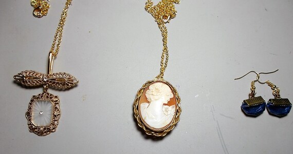 ANTIQUE GOLD FILLED Cameo Hand Carved Shell Beaut… - image 10